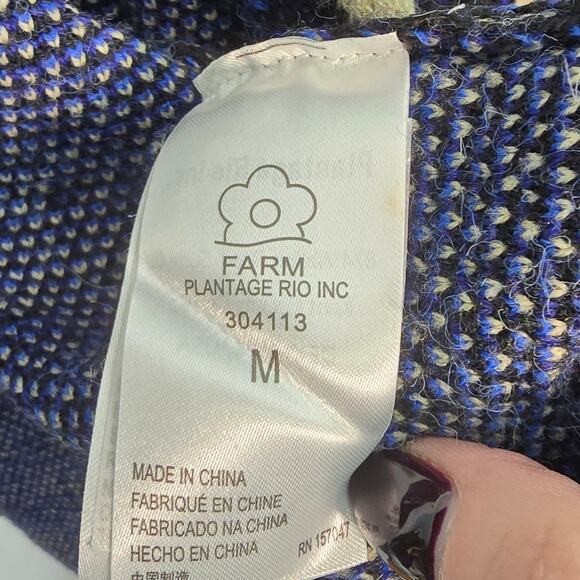 FARM Rio Macaw Forest Beaded Fringe Tie-Belt Cardigan Sweater M - Picture 8 of 10